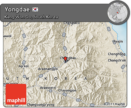 Shaded Relief Map of Yongdae
