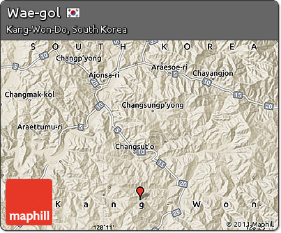 Shaded Relief Map of Wae-gol