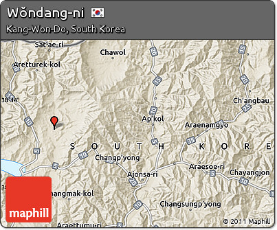 Shaded Relief Map of Wŏndang-ni