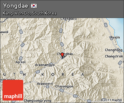 Shaded Relief Map of Yongdae