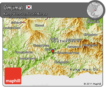 Physical Panoramic Map of Ŭmjimal