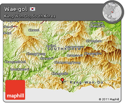 Physical Panoramic Map of Wae-gol