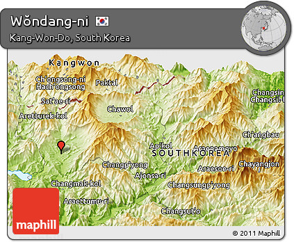 Physical Panoramic Map of Wŏndang-ni