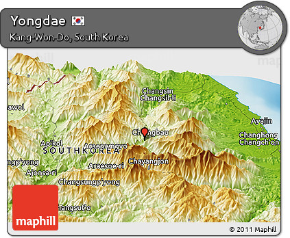 Physical Panoramic Map of Yongdae
