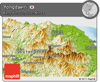 Physical Panoramic Map of Yongdae-ri