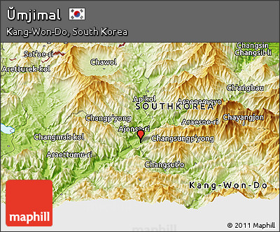 Physical Panoramic Map of Ŭmjimal