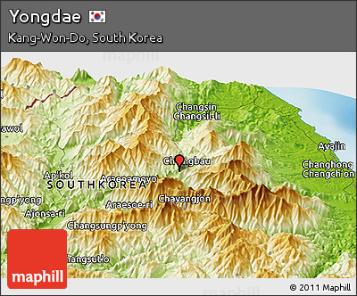 Physical Panoramic Map of Yongdae