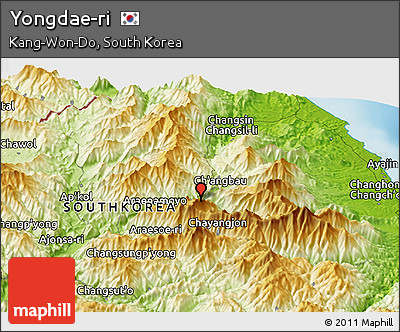 Physical Panoramic Map of Yongdae-ri