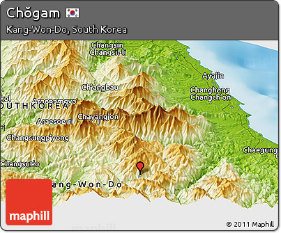 Physical Panoramic Map of Chŏgam