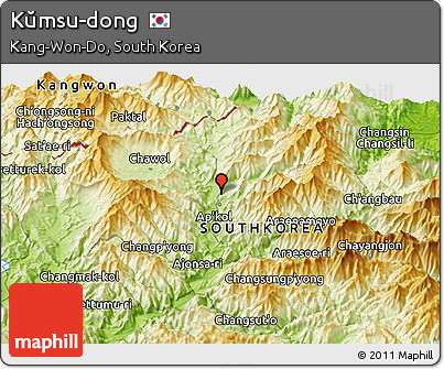 Physical Panoramic Map of Kŭmsu-dong