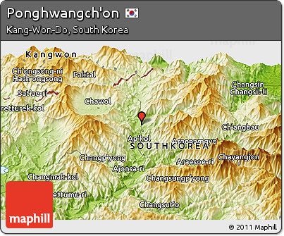 Physical Panoramic Map of Ponghwangch'on
