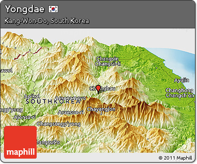 Physical Panoramic Map of Yongdae