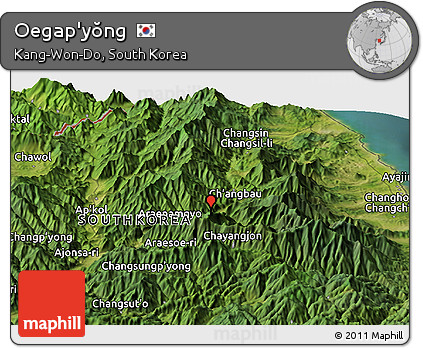 Satellite Panoramic Map of Oegap'yŏng