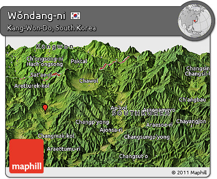Satellite Panoramic Map of Wŏndang-ni