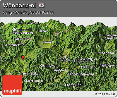 Satellite Panoramic Map of Wŏndang-ni