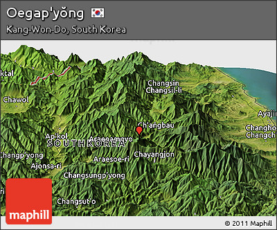 Satellite Panoramic Map of Oegap'yŏng
