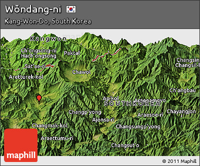 Satellite Panoramic Map of Wŏndang-ni