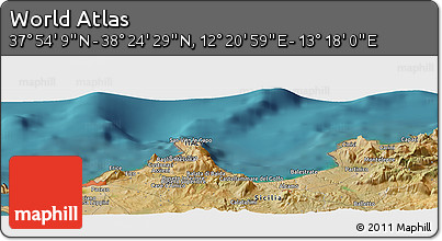 Satellite Panoramic Map of the Area around 38° 9' 19" N, 12° 49' 29" E