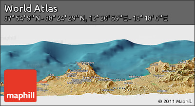 Satellite Panoramic Map of the Area around 38° 9' 19" N, 12° 49' 29" E
