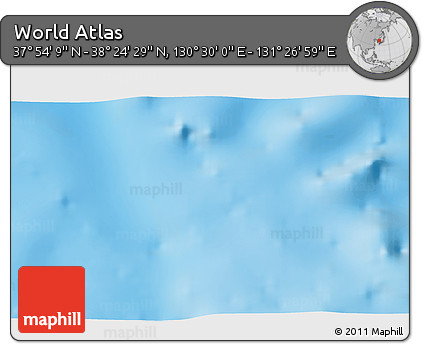 Physical 3D Map of the Area around 38° 9' 19" N, 130° 58' 29" E