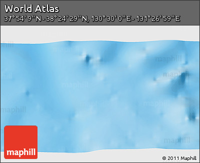 Physical 3D Map of the Area around 38° 9' 19" N, 130° 58' 29" E