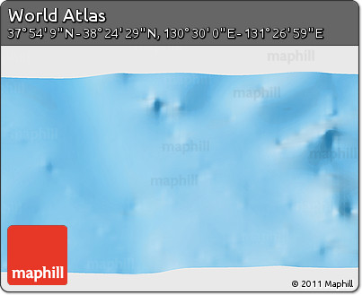 Physical 3D Map of the Area around 38° 9' 19" N, 130° 58' 29" E