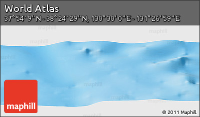 Physical Panoramic Map of the Area around 38° 9' 19" N, 130° 58' 29" E