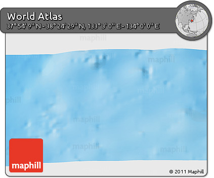 Physical 3D Map of the Area around 38° 9' 19" N, 133° 31' 30" E