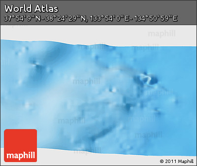 Physical 3D Map of the Area around 38° 9' 19" N, 134° 22' 30" E