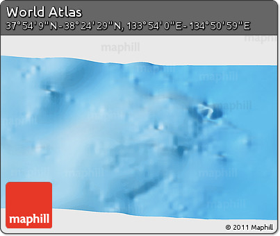 Physical 3D Map of the Area around 38° 9' 19" N, 134° 22' 30" E