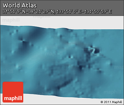Satellite 3D Map of the Area around 38° 9' 19" N, 134° 22' 30" E