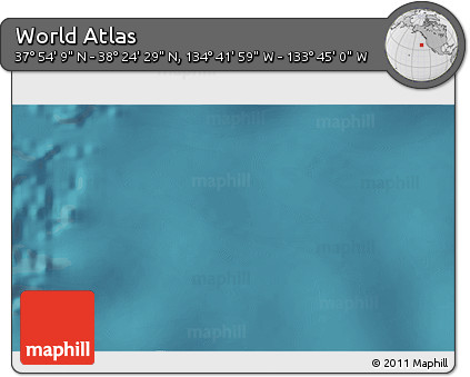 Satellite 3D Map of the Area around 38° 9' 19" N, 134° 13' 29" W