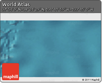 Satellite 3D Map of the Area around 38° 9' 19" N, 134° 13' 29" W