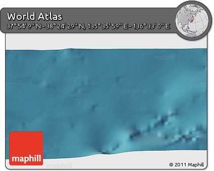 Satellite 3D Map of the Area around 38° 9' 19" N, 136° 4' 29" E