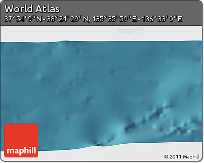 Satellite 3D Map of the Area around 38° 9' 19" N, 136° 4' 29" E
