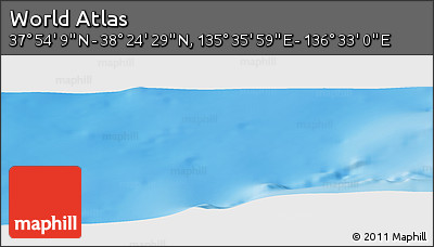 Physical Panoramic Map of the Area around 38° 9' 19" N, 136° 4' 29" E