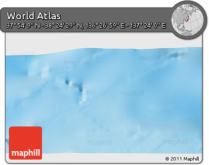 Physical 3D Map of the Area around 38° 9' 19" N, 136° 55' 30" E