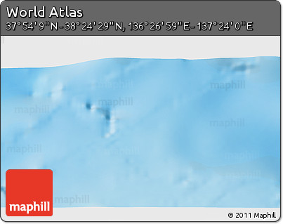Physical 3D Map of the Area around 38° 9' 19" N, 136° 55' 30" E