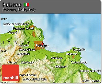 Physical Map of Palermo