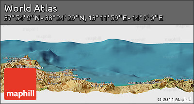 Satellite Panoramic Map of the Area around 38° 9' 19" N, 13° 40' 30" E