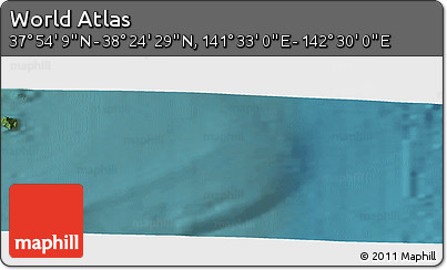 Satellite Panoramic Map of the Area around 38° 9' 19" N, 142° 1' 30" E