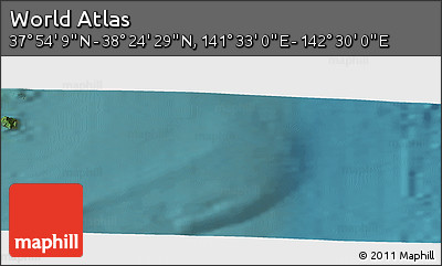 Satellite Panoramic Map of the Area around 38° 9' 19" N, 142° 1' 30" E