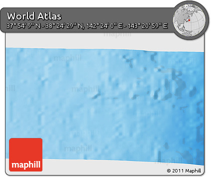 Physical 3D Map of the Area around 38° 9' 19" N, 142° 52' 30" E
