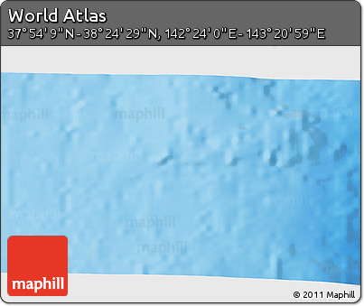 Physical 3D Map of the Area around 38° 9' 19" N, 142° 52' 30" E