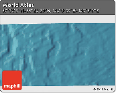 Satellite 3D Map of the Area around 38° 9' 19" N, 144° 34' 29" E