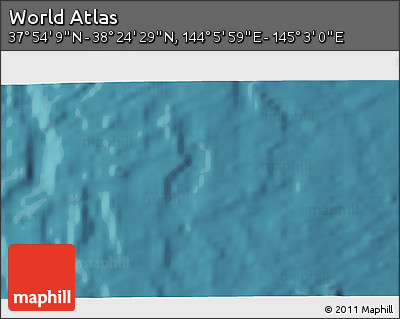 Satellite 3D Map of the Area around 38° 9' 19" N, 144° 34' 29" E