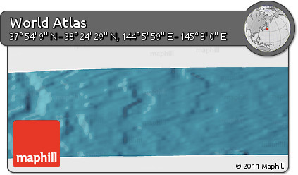 Satellite Panoramic Map of the Area around 38° 9' 19" N, 144° 34' 29" E