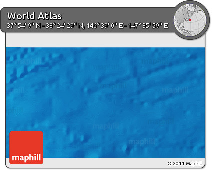 Shaded Relief 3D Map of the Area around 38° 9' 19" N, 147° 7' 30" E