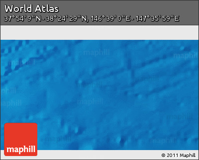 Shaded Relief 3D Map of the Area around 38° 9' 19" N, 147° 7' 30" E