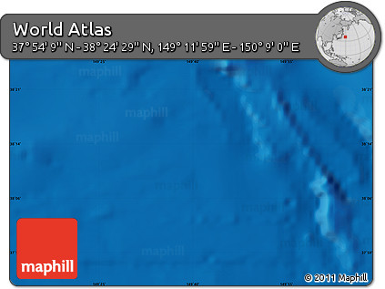 Physical Map of the Area around 38° 9' 19" N, 149° 40' 30" E